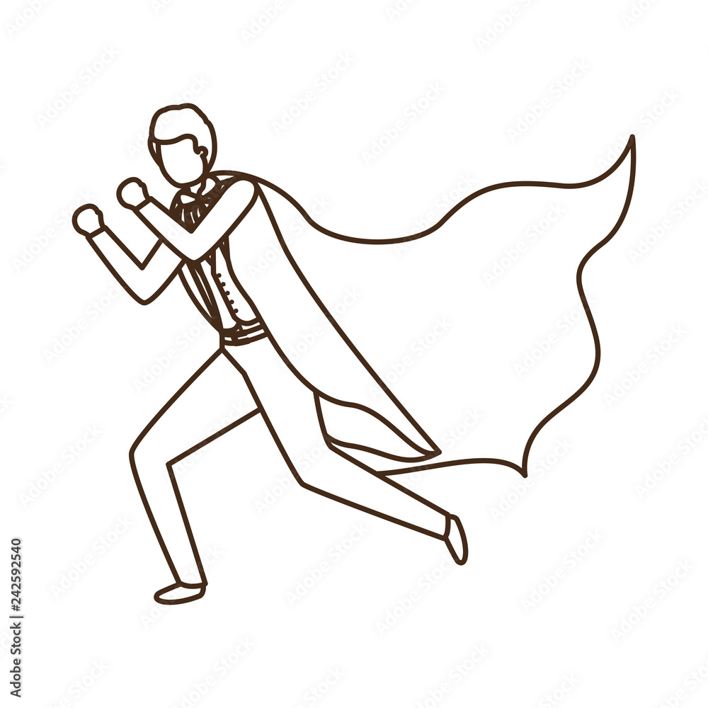 Fototapeta premium businessman with hero cape avatar character