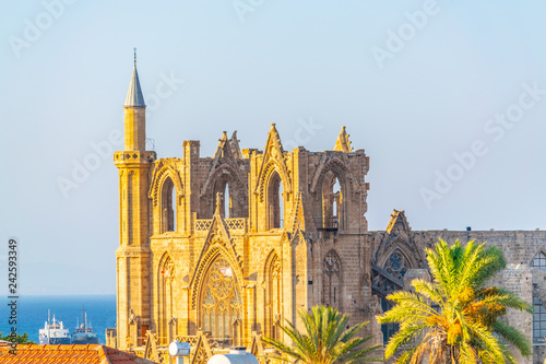 Old town of Famagusta with Lala Mustafa Pasa Mosque, Cyprus photo