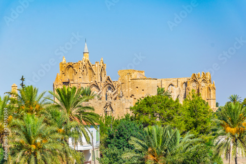 Aerial view of Old town of Famagusta with Lala Mustafa Pasa Mosque, Cyprus photo