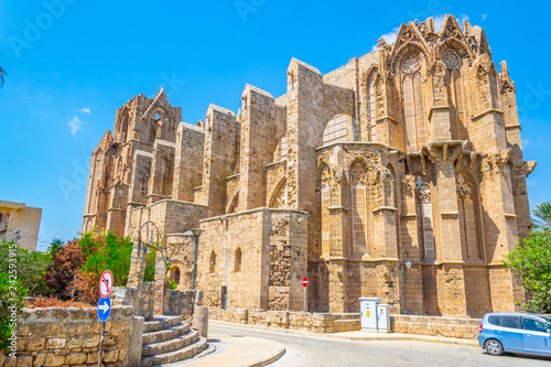 Old town of Famagusta with Lala Mustafa Pasa Mosque, Cyprus photo