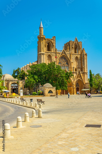 Old town of Famagusta with Lala Mustafa Pasa Mosque, Cyprus photo