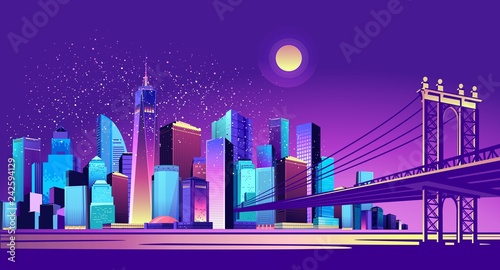 abstract neon city