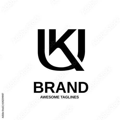 creative strong initial letter u and k , uk, ku,logo vector concept