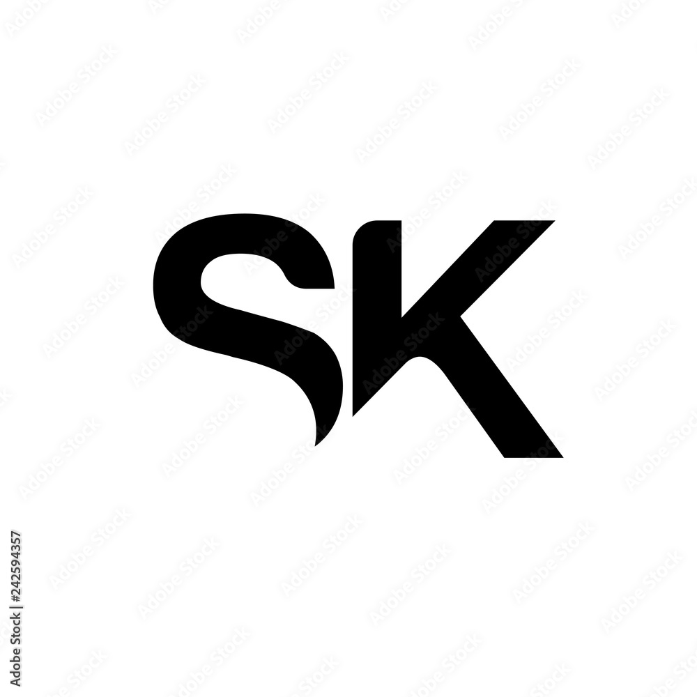 creative strong initial letter s and k logo vector concept creative strong initial letter s and k logo vector concept