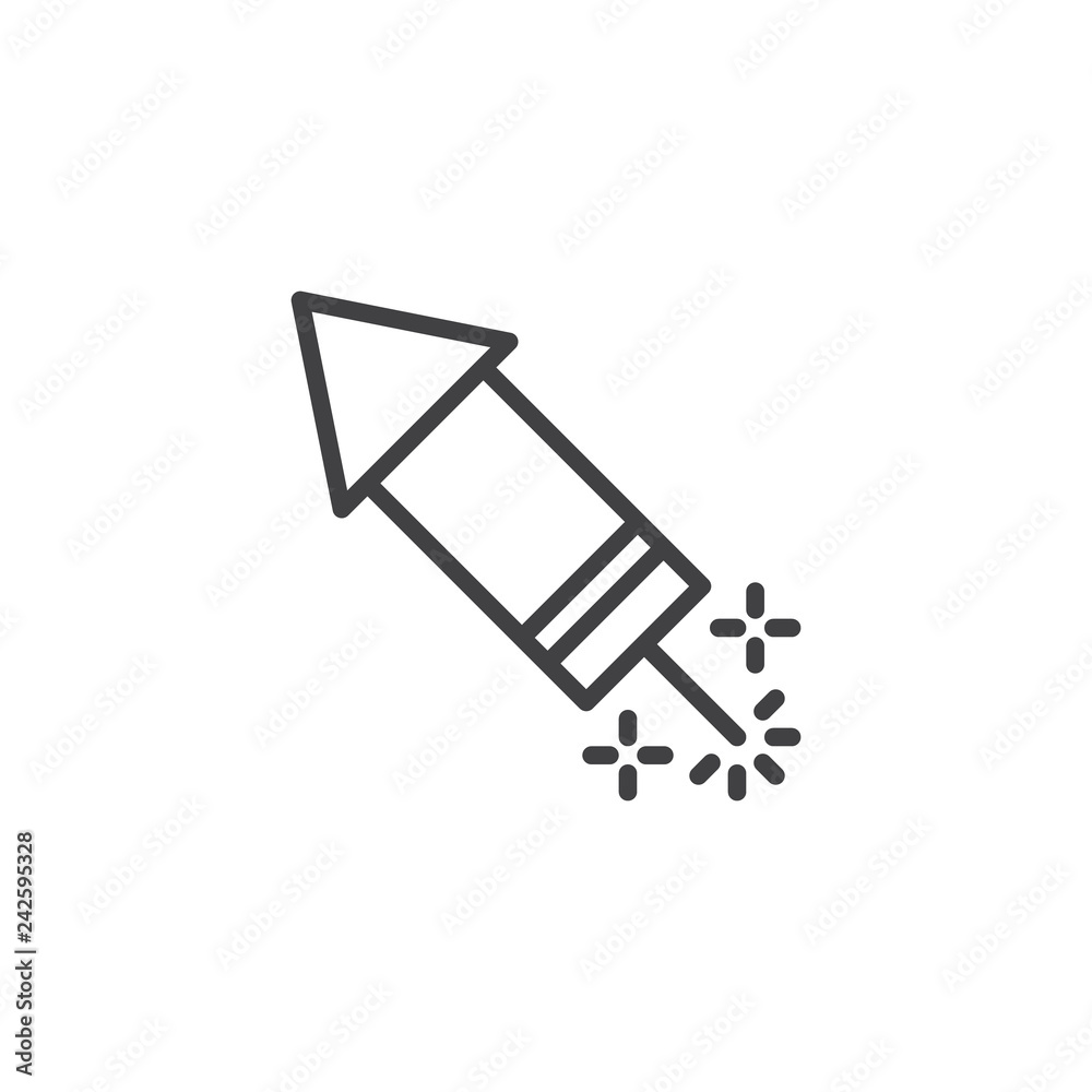 Fireworks line icon. linear style sign for mobile concept and web design. Rocket firework outline vector icon. Symbol, logo illustration. Pixel perfect vector graphics Fireworks line icon. linear style sign for mobile concept and web design. Rocket firework outline vector icon. Symbol, logo illustration. Pixel perfect vector graphics