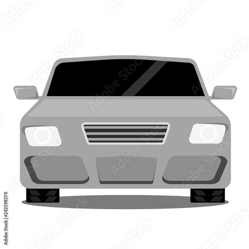 silver sports car on a white background