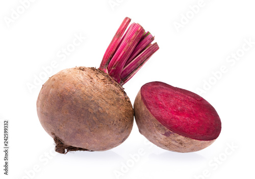 Canvas Print slice of beetroot isolated on white background