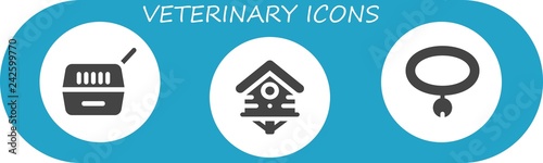 Vector icons pack of 3 filled veterinary icons