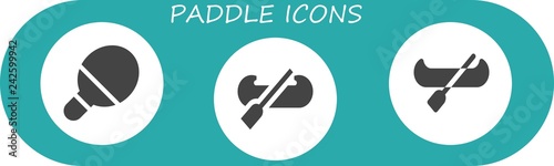 Vector icons pack of 3 filled paddle icons
