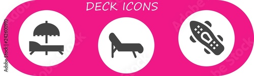 Vector icons pack of 3 filled deck icons