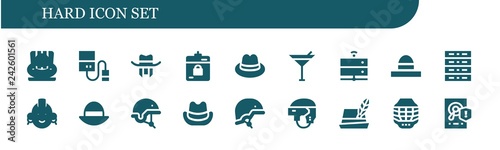 Vector icons pack of 21 filled hard icons
