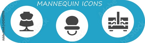 Vector icons pack of 3 filled mannequin icons