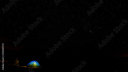 tent under the starry sky