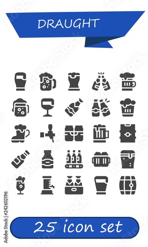 Vector icons pack of 25 filled draught icons