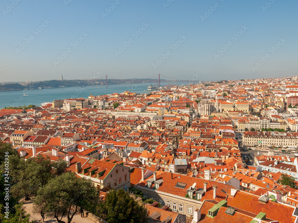 Blick über Lissabon zum Tajo