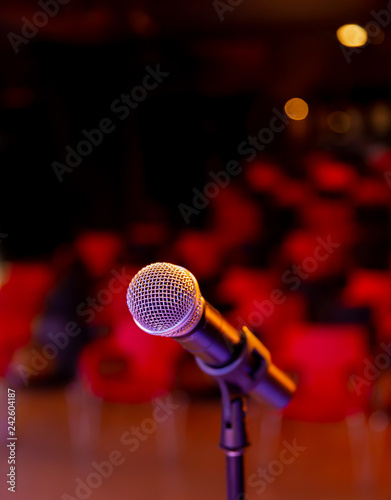 The microphone on the stage