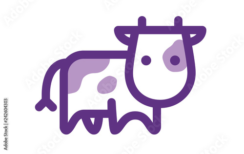 Funny cartoon vector cow. Logo template