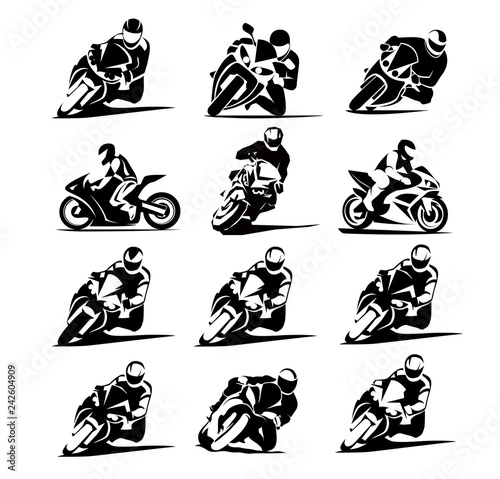 motorcycle racer vector set eps 10 moto gp icons