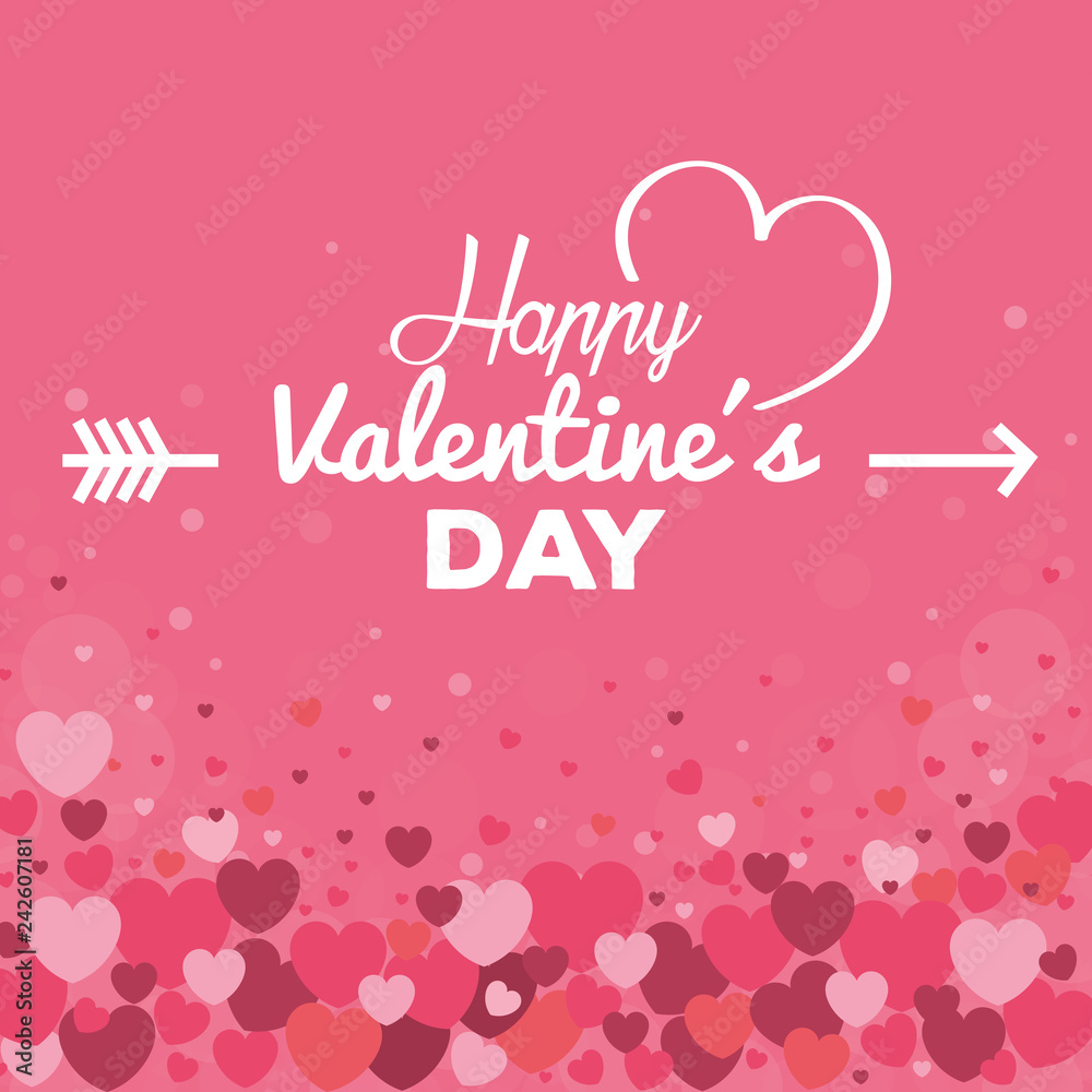 happy valentines day card with hearts pattern happy valentines day card with hearts pattern