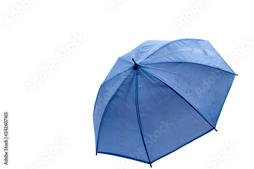 Blue Umbrella opening wet rainy