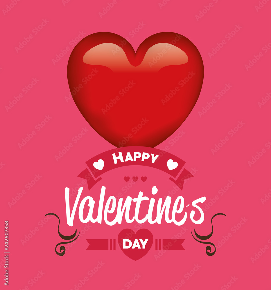 happy valentines day card with heart