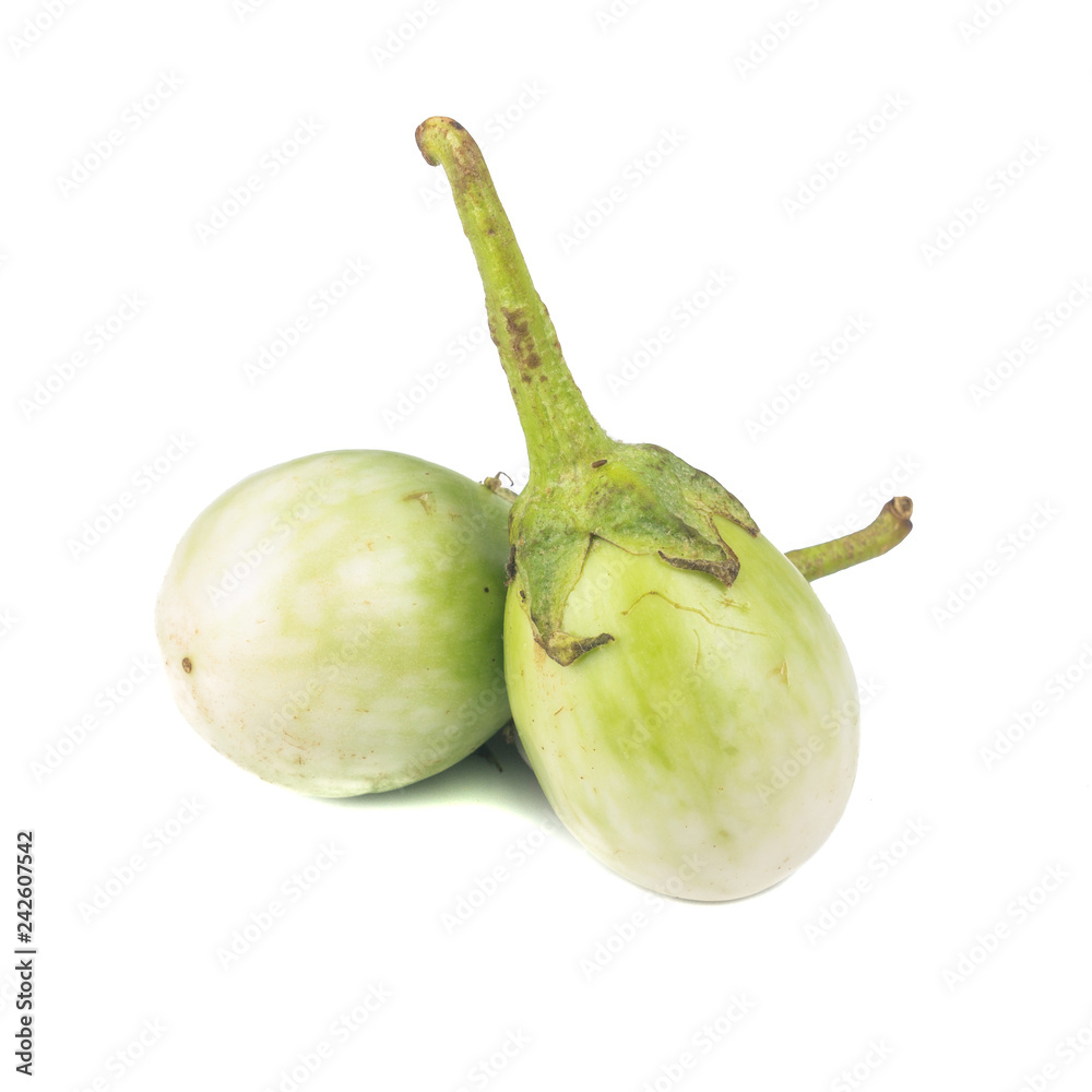 Thai Eggplant isolated on a white background, element of thai food concept Thai Eggplant isolated on a white background, element of thai food concept