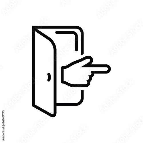 Black line icon for termination 