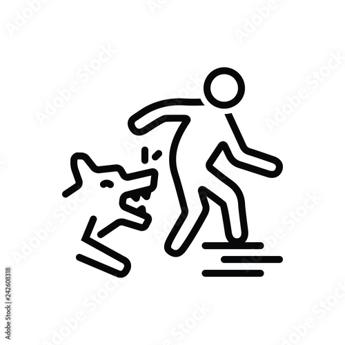 Black line icon for dog 