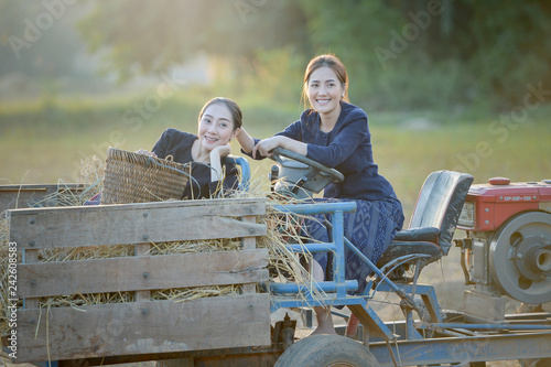 Beautiful Thailand woman working is happy,thailand photo