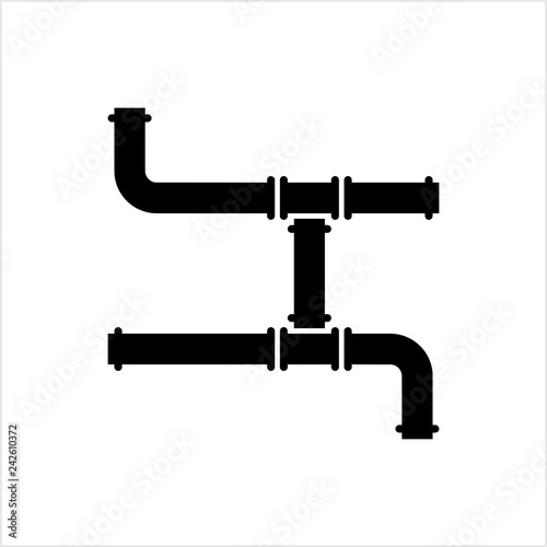 Pipe Icon, Pipe Fitting Icon, Water, Gas, Oil Pipeline, Plumbing Work