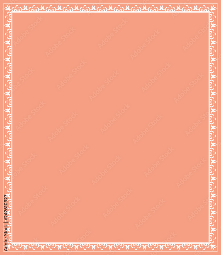 Decorative frame Elegant vector element for design in Eastern style, place for text. Floral pink border. Lace illustration for invitations and greeting cards Decorative frame Elegant vector element for design in Eastern style, place for text. Floral pink border. Lace illustration for invitations and greeting cards
