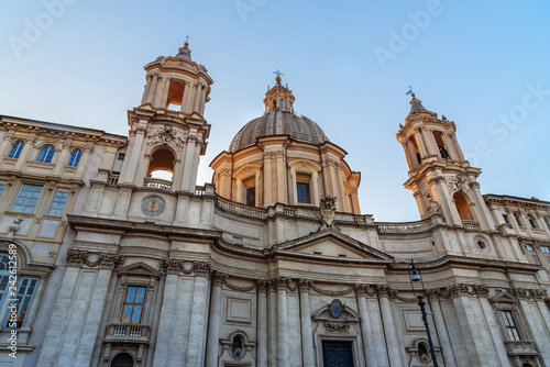 Chiesa di Sant'Agnese in Agone is church in Piazza Navona. Rome. Italy © Elena Odareeva