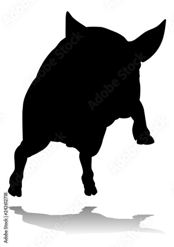 A pig silhouette farm animal graphic