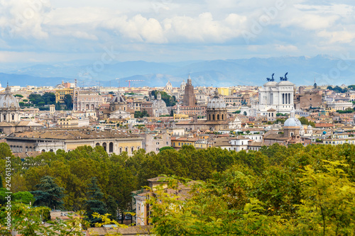 Arial view of Rome city from Janiculum hill  Terrazza del Gianicolo. Rome. Italy