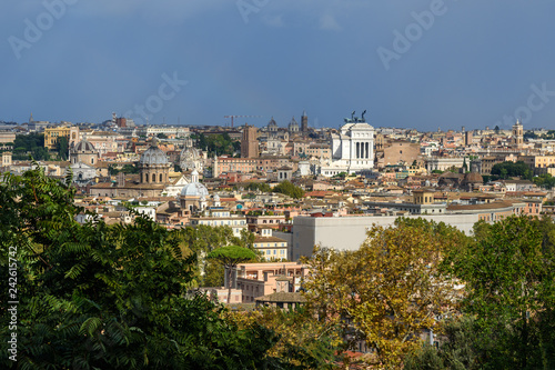 Arial view of Rome city from Janiculum hill, Terrazza del Gianicolo. Rome. Italy