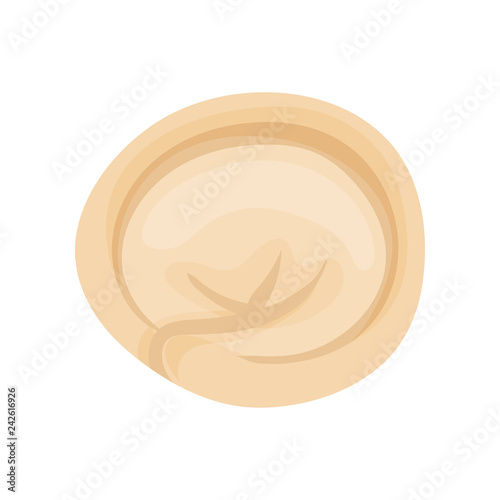Flat vector icon of homemade pelmen. Traditional Russian dumpling. Culinary theme