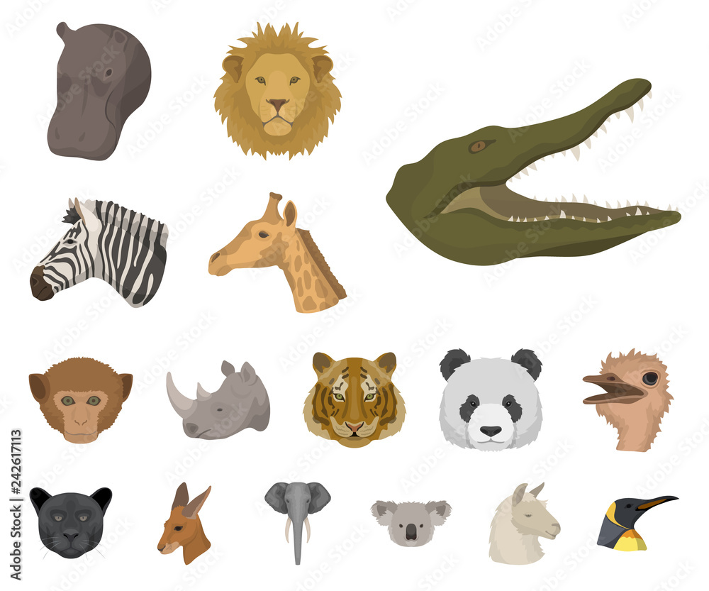 Wild animal cartoon icons in set collection for design. Mammal and bird vector symbol stock web illustration. Wild animal cartoon icons in set collection for design. Mammal and bird vector symbol stock web illustration.