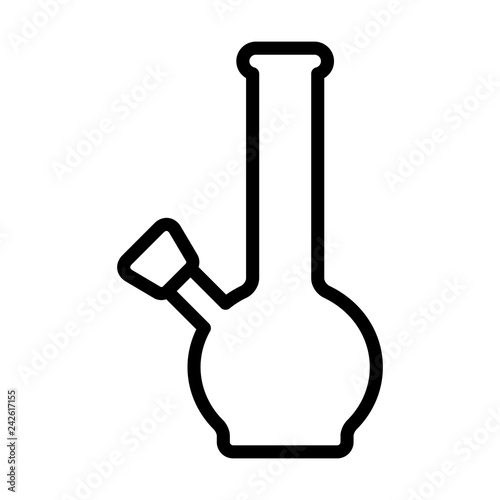Billy bong water pipe filtration device line art vector icon for apps and websites