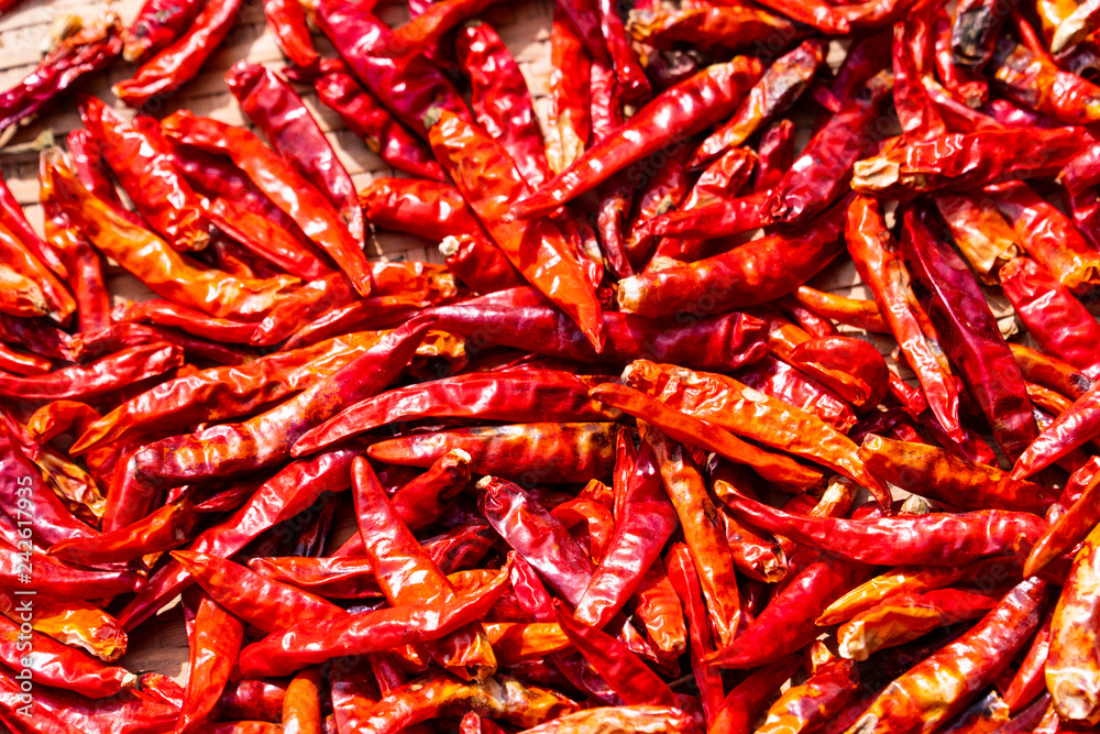 Red chili, the whole spicy herb is on selective focus. Red chili, the whole spicy herb is on selective focus.
