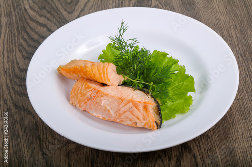 Steamed salmon