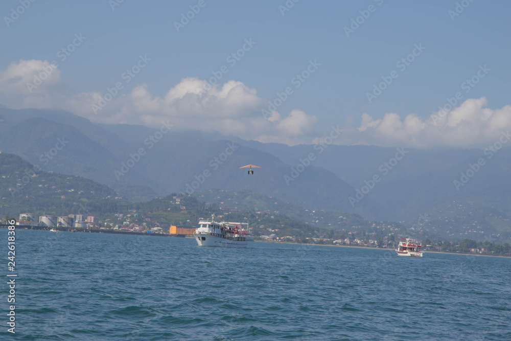 Batumi, View From Sea to the city embankment