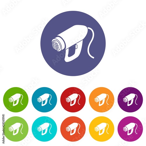 Heat power tool icons color set vector for any web design on white background