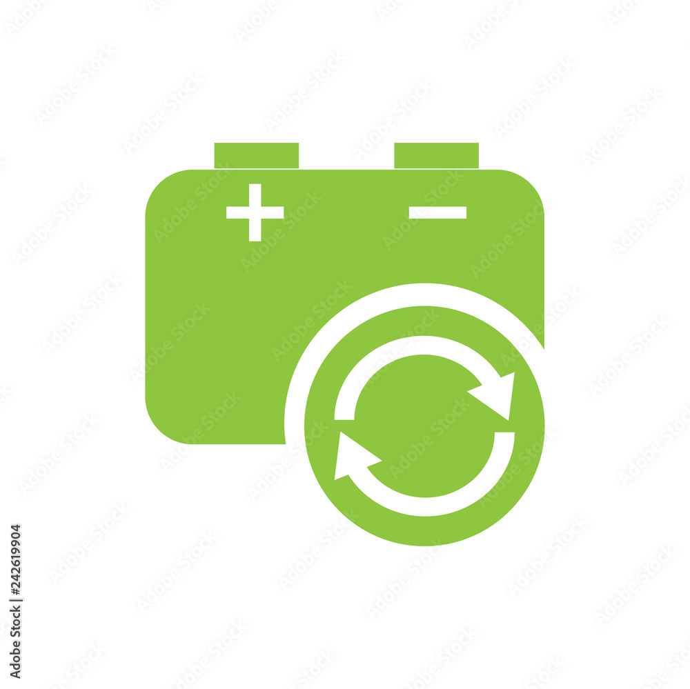 Battery recycle icon on white background for graphic and web design, Modern simple vector sign. Internet concept. Trendy symbol for website design web button or mobile app Battery recycle icon on white background for graphic and web design, Modern simple vector sign. Internet concept. Trendy symbol for website design web button or mobile app