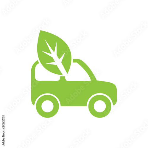 Eco car icon on white background for graphic and web design, Modern simple vector sign. Internet concept. Trendy symbol for website design web button or mobile app