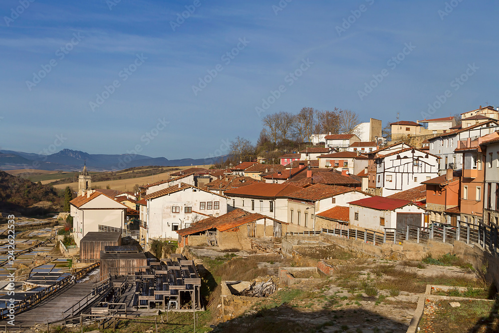 Añana salty valley salines in Alava, basque country