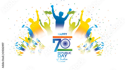 Happy Indian Republic day Vector illustration or background for 26 January celebration poster or banner background Vector