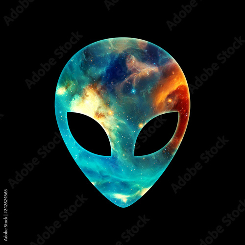 Fototapeta Naklejka Na Ścianę i Meble -  Alien Head Galaxy Style