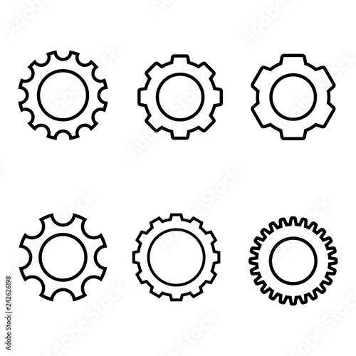 Gear Line Vector Icon, logo on white background