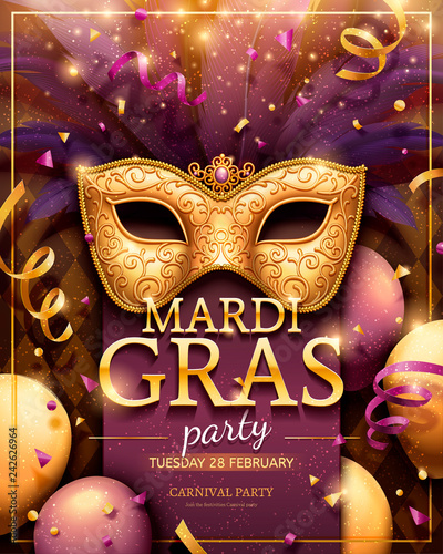 Mardi gras party poster