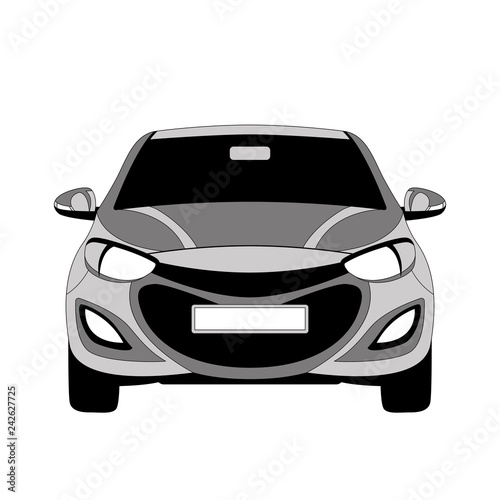 classic car, vector illustration, flat style, front photo